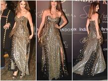 PHOTOS: Hrithik Roshan\'s Ex Wife Sussanne Khan Raise The Glam Quotient In An Off Shoulder Gown At Abu Jani And Sandeep Khosla’s Fashion Event!