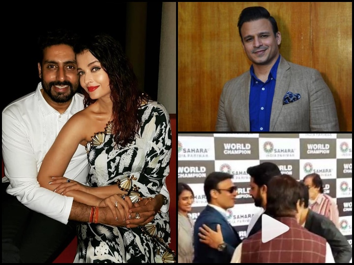 VIDEO: After Aishwarya Rai Meme Controversy, Abhishek Bachchan & Vivek Oberoi Come Face-to-face, Hug At Event VIDEO: Months After Aishwarya Rai Meme Controversy, Abhishek Bachchan & Vivek Oberoi Hug At Event