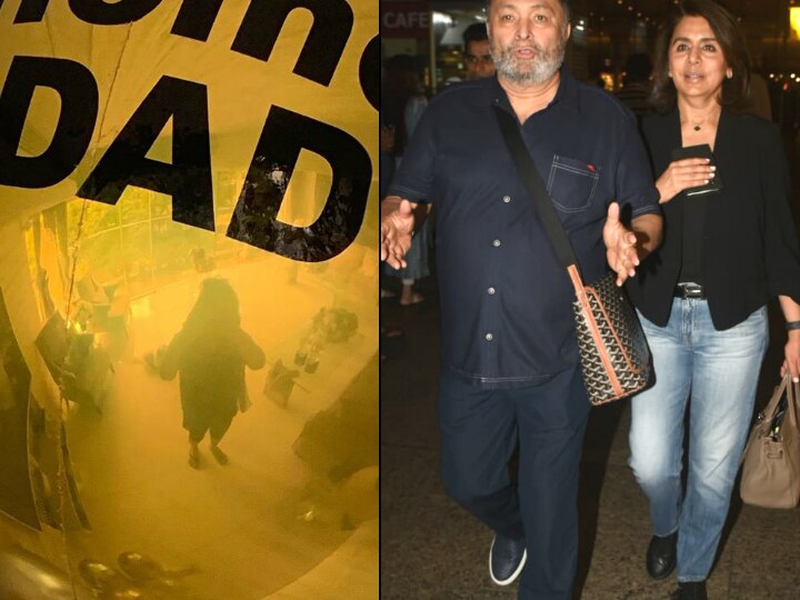 Rishi Kapoor receives warm welcome back home in Mumbai, Ranbir Kapoor-Riddhima put up a balloon saying 