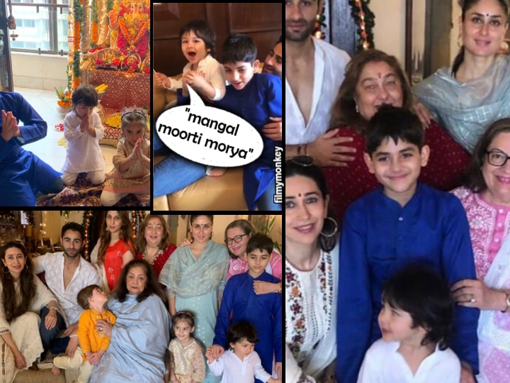 Ganesh Chaturthi 2019: Taimur Ali Khan chants 'mangal moorti morya' with cousin brother Kiaan Kapoor & chachu Armaan Jain during Ganesh Darshan Ganesh Chaturthi 2019: Taimur Ali Khan Chants 'Mangal Murti Morya' With Cousin Kiaan Kapoor & Chachu Armaan Jain During Ganesh Darshan