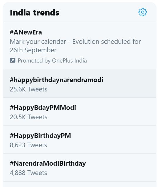 Happy Birthday Narendra Modi: Birthday Wishes Dominate Twitter India Top Trends As PM Turns 69 Today