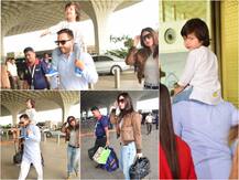 PHOTOS: Taimur Ali Khan Enjoys A Piggy-Back Ride On Papa Saif’s Shoulders As The Family Leaves For Pataudi To Celebrate Kareena Kapoor\'s Birthday!