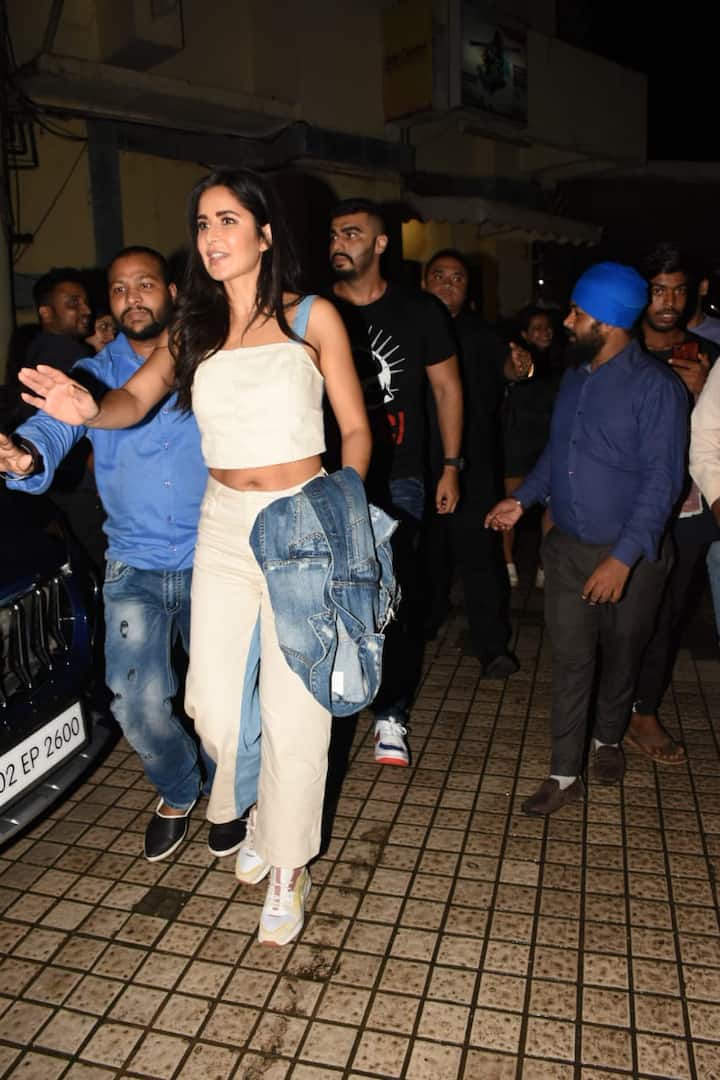 Arjun and Katrina were snapped post the screening of Sonam K Ahuja and Dulquer Salmaan starrer The Zoya Factor