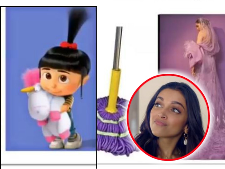 #ROFL: Deepika Padukone shares memes comparing her outfit to a mop & Ranveer Singh's pony tail to H'wood character #ROFL: Deepika Padukone Shares Memes Comparing Her Outfit To A Mop & Ranveer Singh's Pony Tail To H'wood Character