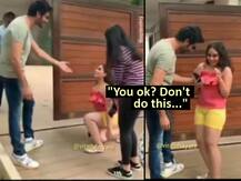 Kartik Aaryan Gets Worried As Female Fan Starts Shaking When He Hugged Her After She Went Down On Her Knees For Him Outside His House!