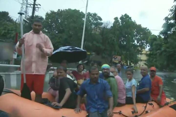 Patna is facing a flood-like situation with water is all around. (ANI Photo)