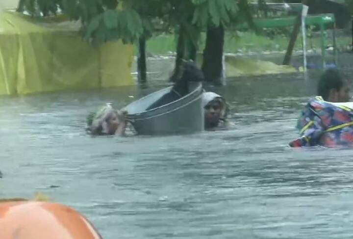 Private hospitals, medical stores and other shops have submerged in waist-deep water. (ANI Photo)