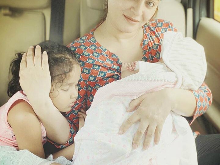 Mahhi Vij goes out with newborn 1 month old daughter Tara Jay Bhanushali & adopted daughter Khushi Ray 