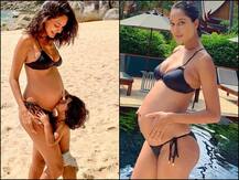 PICS: Pregnant Lisa Haydon Flaunts Baby Bump In A Bikini, Son Zack Kisses Her Belly