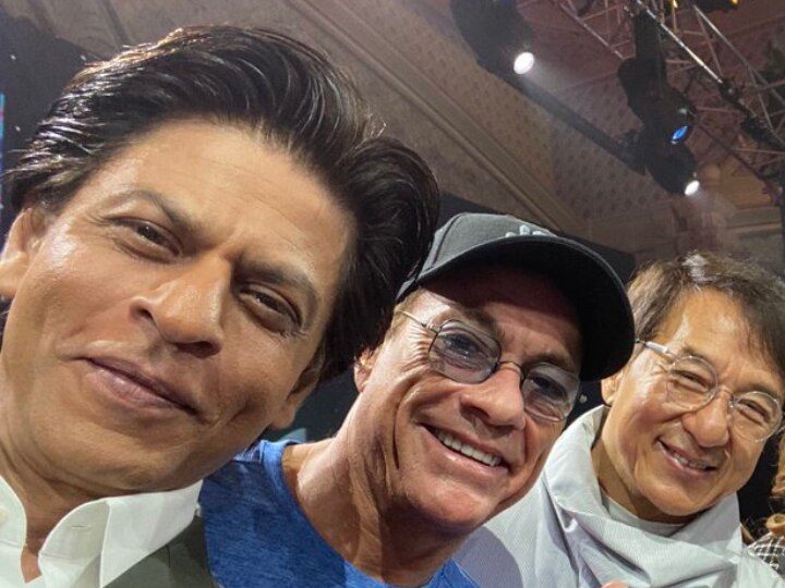 PIC: Shah Rukh Khan Poses With Jackie Chan & Jean-Claude Van Damme 'The Joys All Mine As I Got..': Shah Rukh Khan Poses With Jackie Chan & Jean-Claude Van Damme