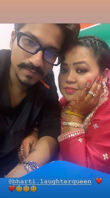Here's a photo shared by Haarsh Limbachiyaa. on his Instagram story! He can be seen posing with wife Bharti Singh. (All PICS Credit- Instagram)