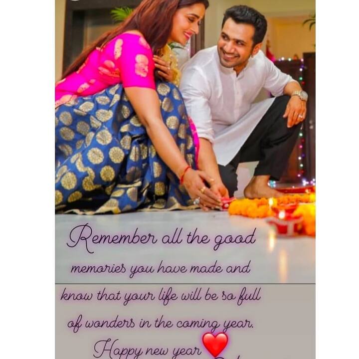 'Yeh Rishta Kya Kehlata Hai' actress Parul Chauhan celebrated her first Diwali with hubby Chirag Thakkar post their wedding. She shared this photo on social media.