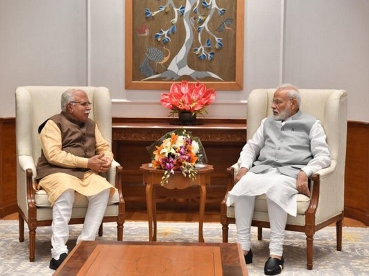 Haryana Chief Minister Manohar Lal Khattar Meets Prime Minister Narendra Modi Haryana Chief Minister Manohar Lal Khattar Meets Prime Minister Narendra Modi