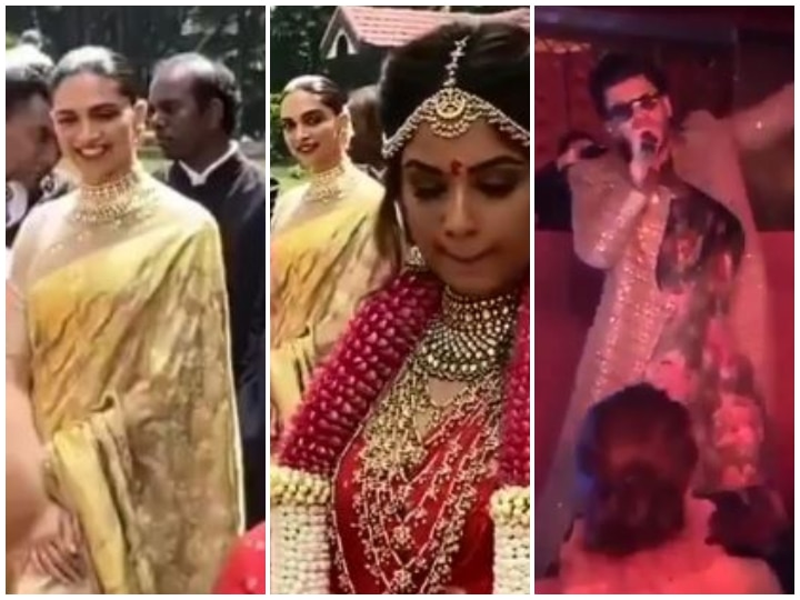 Deepika Padukone Slays In A Golden Saree At Her Friend's Wedding; Ranveer Singh Burns The Dance Floor With Her! Pictures & Videos! PICS-VIDEOS: Deepika Padukone Slays In Golden Saree At Friend's Wedding; Sets The Dance Floor On Fire With Ranveer Singh!