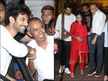 PICS: 'Birthday Boy' Kartik Aaryan Visits Temple With Parents, Greets His Fan