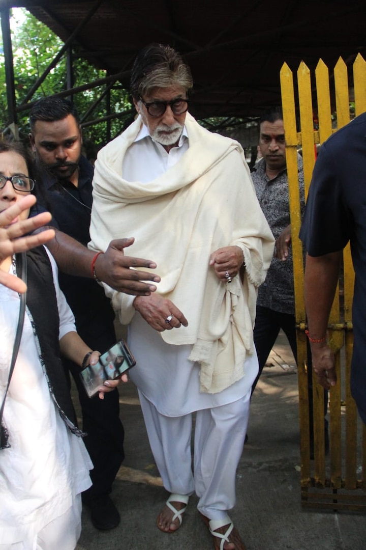Amitabh Bachchan at the funeral. (PIC Credit- Manav Manglani)