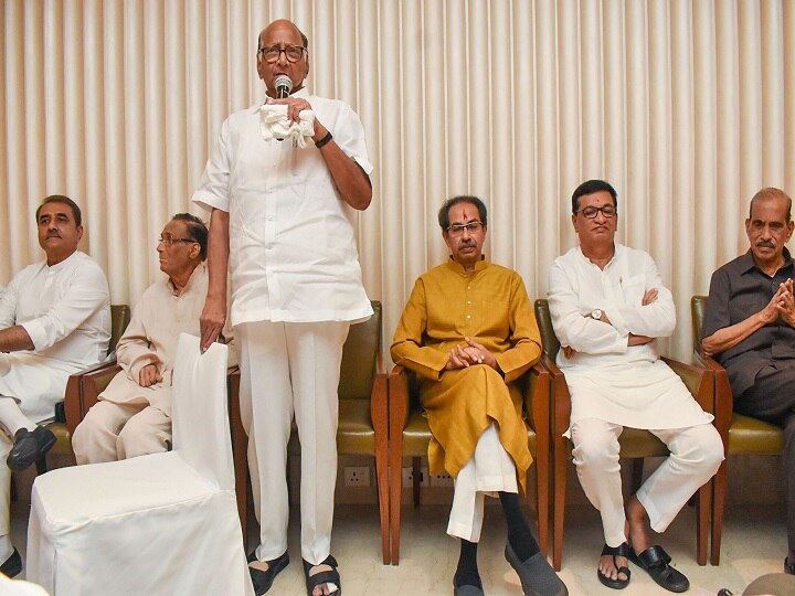 Maharashtra Government Formation: Sharad Pawar NCP Party Workers; Uddhav Thackeray Fadnavis Govt 'Only One Tiger In Maharashtra': NCP Workers Cheer Sharad Pawar After Fadnavis Govt Fallout