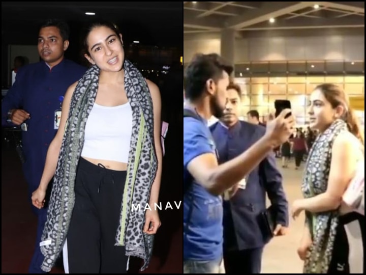 Sara Ali Khan REACTION After Fan Tries To Get Too Close To Her While Taking Selfie Video VIDEO: Selfie Seeker Tries To Get Too Close To Sara Ali Khan, Her REACTION Is Winning Hearts