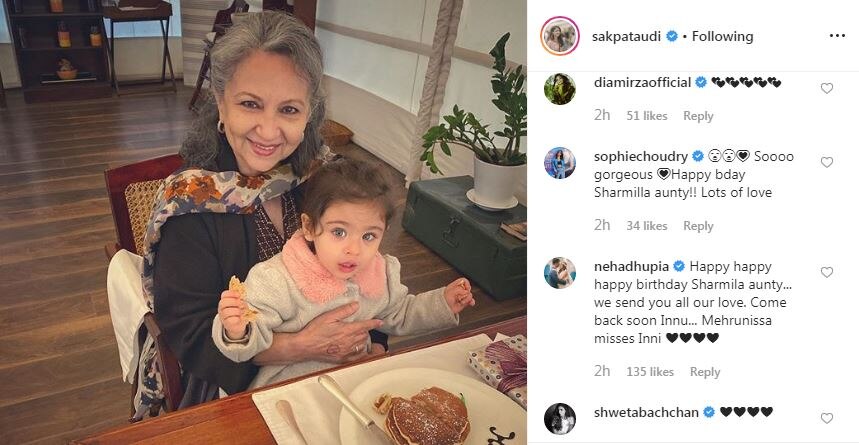 PIC: Sharmila Tagore Enjoys 'Birthday Pancakes' With Granddaughter Inaaya Naumi Kemmu!