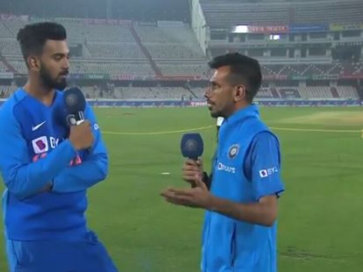 WATCH: KL Rahul Takes A Funny Dig At Yuzvendra Chahal After IND vs WI T20I WATCH: KL Rahul Takes A Funny Dig At Yuzvendra Chahal After IND vs WI T20I