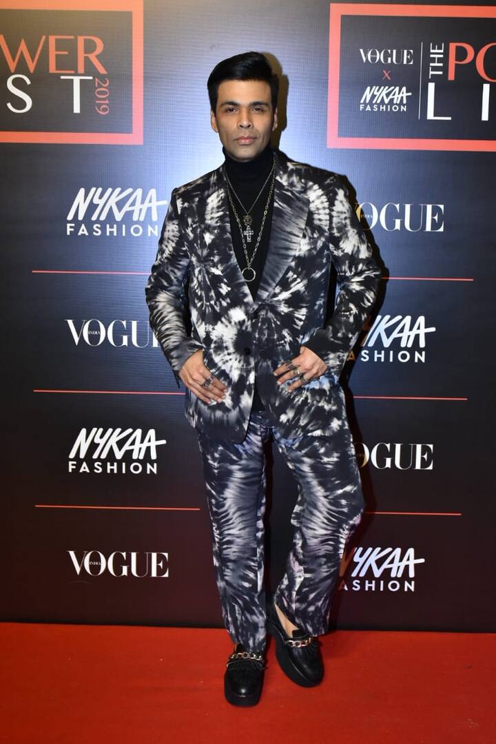 Karan Johar opted for a printed suit as he got snapped at 'Power List 2019'. (Photo: Manav Manglani)