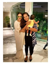 PICS: Sameera Reddy's NEWBORN Daughter & Son Meet Rekha, Actress Says- 'She Is Such A Legend'