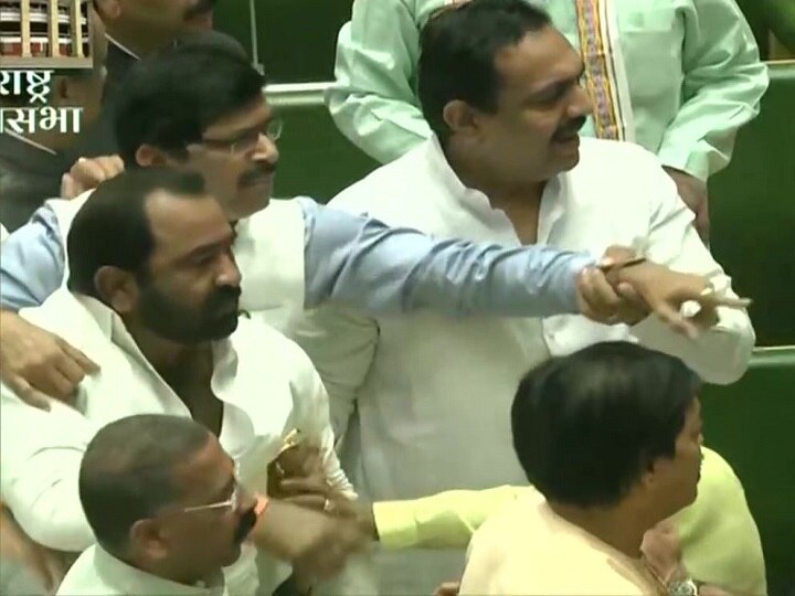 Ruckus in Maharashtra Assembly; BJP, Sena MLAs Indulge In Scuffle Ruckus in Maharashtra Assembly; BJP, Sena MLAs Indulge In Scuffle