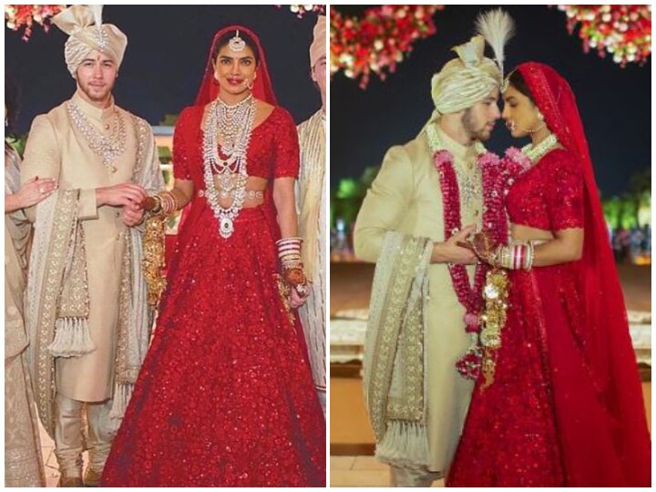 Priyanka Chopra's Red Wedding Gown For Indian Ceremony Marrying Nick –  Hollywood Life