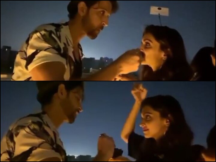 Hrithik Roshan feeds Deepika Padukone chocolate cake Video WATCH: Hrithik Roshan Feeds Deepika Padukone Chocolate Cake, Video Goes Viral