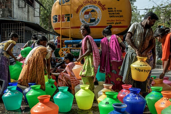 Two years of deficient monsoon rainfall, particularly in late 2017 and throughout much of 2018 had led to this crisis. Because tap water has stopped running, some families have been relying on alternative water sources such as distant, unreliable public water pumps, and costly private water tankers. (Getty Images)