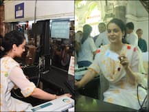 PICS: Kangana Ranaut Turns Rail Ticketseller At Mumbai's CST Station To Promote Panga