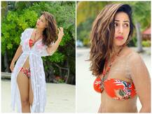 PICS: Hina Khan Flaunts Her Curves In A Floral Bikini While Holidaying With Beau Rocky In Maldives!