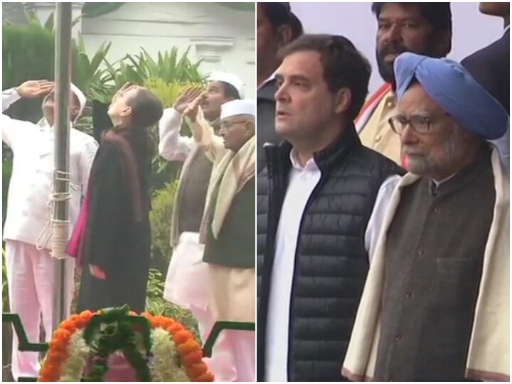 Sonia Gandhi Hoists Tricolour At Party Office On 135th Congress Foundation Day Sonia Gandhi Hoists Tricolour At Party Office On 135th Congress Foundation Day