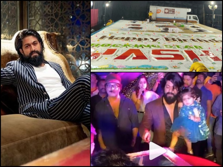 KGF Actor Yash 5000 Kg Birthday Cake Creates New Record Pics & Videos PICS & VIDEO: 'KGF' Star Yash Cuts 5000 Kg Birthday Cake With Daughter