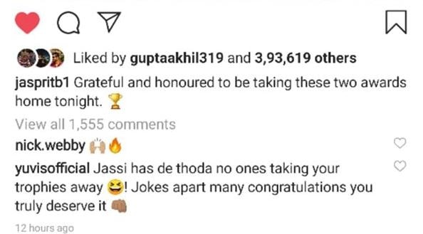 Yuvraj Singh's Hilarious Reaction To Bumrah Winning Top Honours Will Leave You In Splits