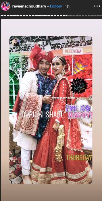 Here's the first picture of Deepak Singh and Raveena Choudhary as a married couple! (Source- Instagram)