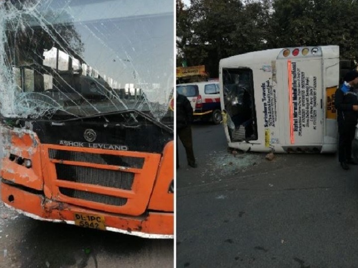 Delhi: Six Students Injured As School Bus Collides With Cluster Bus In Naraina Delhi: Six Students Injured As School Bus Collides With Cluster Bus In Naraina