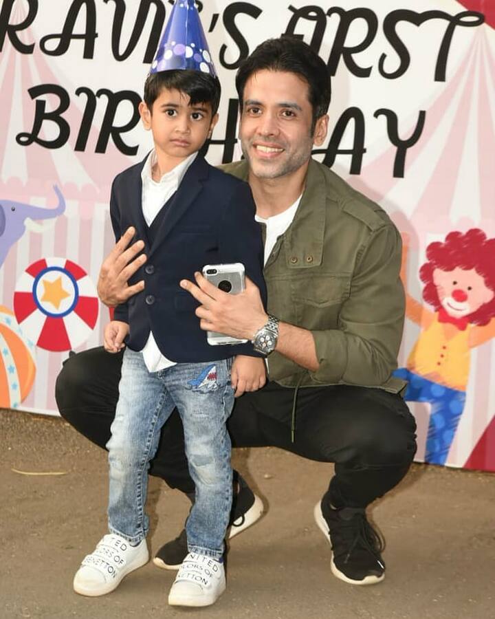 Ekta's brother Tusshar Kapoor & nephew Laksshya Kapoot at the bash. (Photo: Manav Manglani)