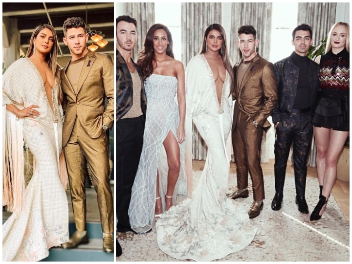 Priyanka Chopra sports sparkling sheer gown in India with Nick Jonas