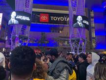 Fans Pay Heartfelt Tribute To NBA Legend Kobe Bryant Outside Staples Center In LA
