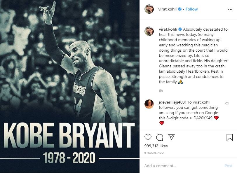 Global Sports Icons Pay Tribute To 'Legend' Kobe Bryant