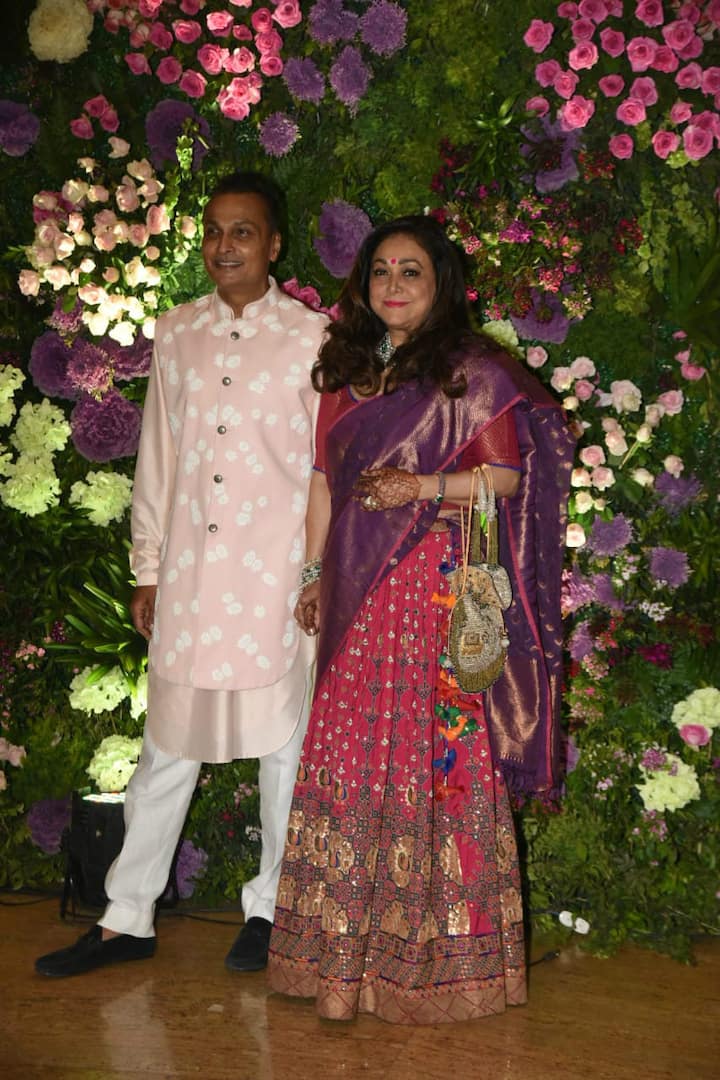 Tina Ambani with hubby Anil Ambani at Armaan-Anissa's wedding.  (Photo: Manav Manglani)