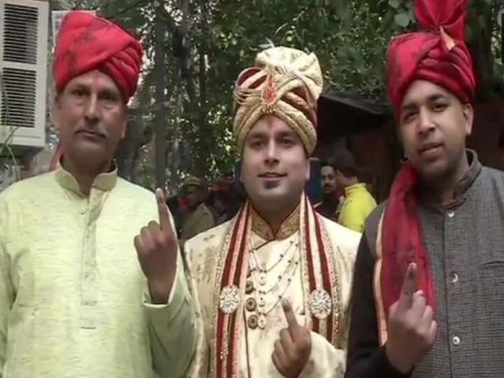 Delhi Elections 2020: Groom, His Family Dressed Up In Wedding Attire Cast Vote Delhi Elections 2020: Groom, His Family Dressed Up In Wedding Attire Cast Vote