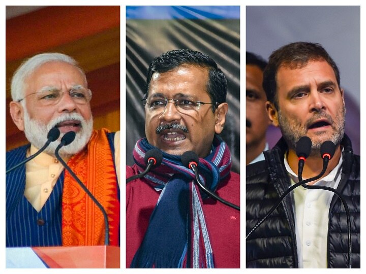 ABP CVoter Delhi exit poll results app wins bjp loses congress third ABP-CVoter Exit Poll: AAP To Get Another Shot In Delhi With 49-63 Seats, BJP To Get Just 5-19