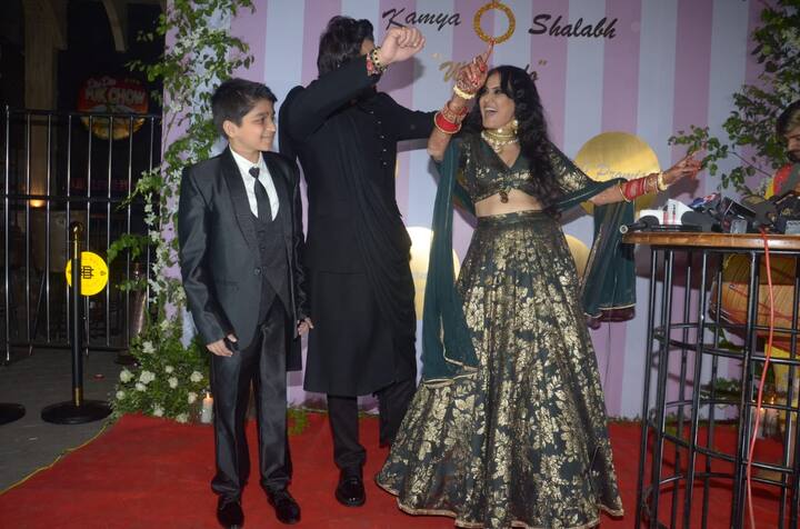 Kamya and Shalabh complimented each other in their attires. 