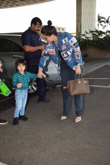 PICS: Kareena Kapoor & Taimur Ali Khan Make A Style Statement With Their Airport Look