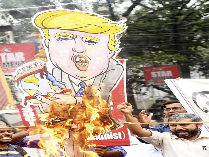 'Go Back Trump': Protests In Kolkata Against US President's India Visit; See Pictures