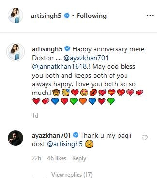 Bigg Boss 13's Arti Singh Wishes EX Boyfriend Ayaz Khan & Wife On Their Wedding Anniversary With SWEET Post