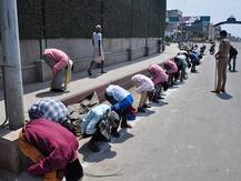 IN PICS: Cops Shame Those Violating Lockdown By Making Them Do Sit-Ups And Hold Ears