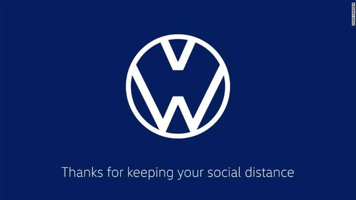 Similarly, Volkswagon too has tweaked its logo to encourage people to keep safe distance. In the redesigned logo, the letters V and W are separated. (Photo Credit: Faceboook)